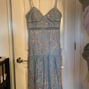 Just Me Powder Blue Lace Dress